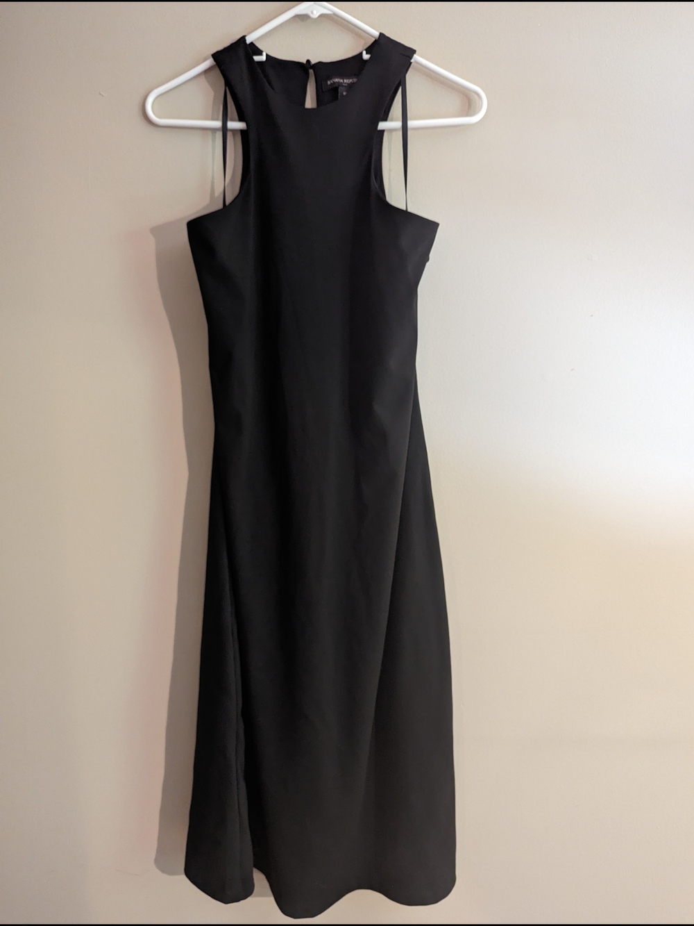 NWT- Banana Republic Black Sleeveless Midi Dress with High Neck
